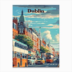 Dublin Ireland Cityscape Travel Illustration Canvas Print