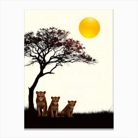 Lions In The Sun Canvas Print