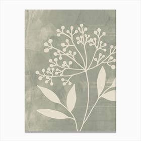 Botanical in Sage Green, Minimalist Canvas Print