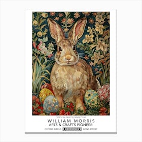 William Morris Easter Rabbits Textile 3 Canvas Print