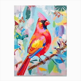 Colourful Bird Painting Cardinal 3 Canvas Print
