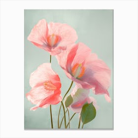 Anthurium Flowers Acrylic Pastel Colours 4 Canvas Print