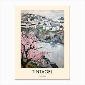 Tintagel (Cornwall) Painting 3 Travel Poster Canvas Print