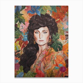 Floral Handpainted Portrait Of Cher 1 Canvas Print