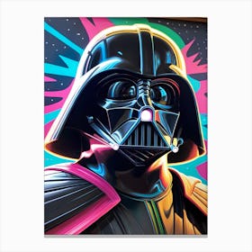 Darth Vader Star Wars Neon Iridescent (31) Canvas Print