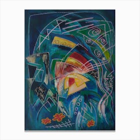 Wall Art, Deep Water Dive Vibrant Abstract Expression  Canvas Print