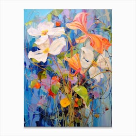 Abstract Flower Painting Moonflower 2 Canvas Print