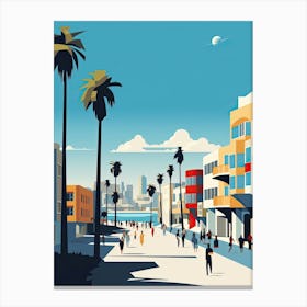 Venice Beach California, Usa, Bold Outlines 2 Canvas Print