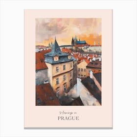 Mornings In Prague Rooftops Morning Skyline 3 Canvas Print