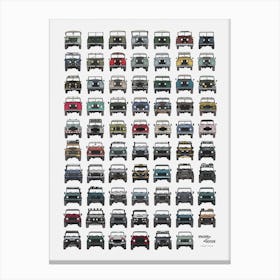 Landrovers Through The Years Canvas Print