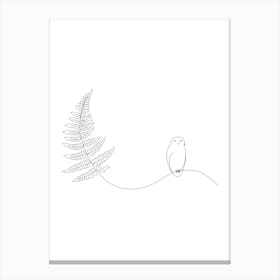 Owl And Fern Leinwandbild