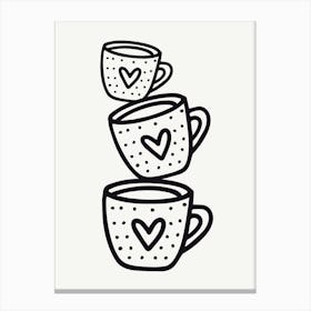 Doodle Coffee Cup Illustration Canvas Print