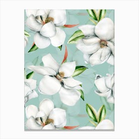 White Magnelia Blossoms Canvas Print