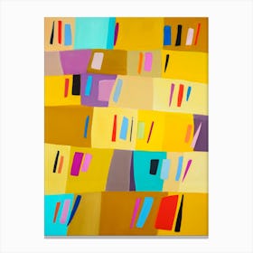 Modern Squares Print Yellows & Ochres Canvas Print