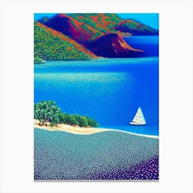 The Whitsundays Australia Pointillism Style Tropical Destination Canvas Print