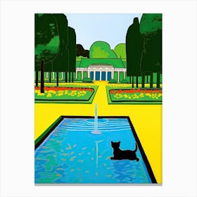 Versailles Gardens France, Cats Pop Art Style 2 Canvas Print