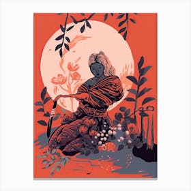 Female Samurai Onna Musha Illustration 18 Canvas Print