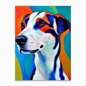 Basenji Fauvist Style dog Canvas Print