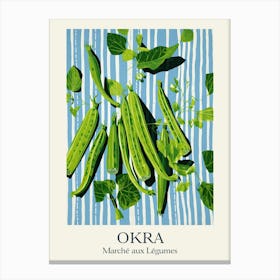 Marche Aux Legumes Okra Summer Illustration 1 Canvas Print