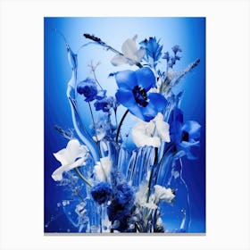 Blue Flowers In A Vase 1 Canvas Print