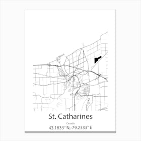 St Catharines,Canada Minimalist Map Canvas Print