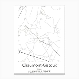 Chaumont Gistoux,Belgium Minimalist Map Canvas Print