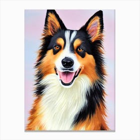 Collie 4 Watercolour dog Canvas Print