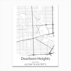 Dearborn,United States Minimalist Map 1 Canvas Print