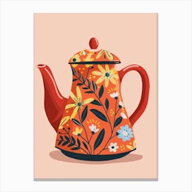 Teapot With Flowers 8 Canvas Print