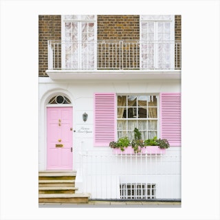 Pastel Pink Door London Canvas Print