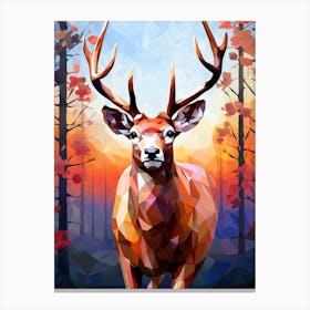 Deer Abstract Pop Art 3 Canvas Print