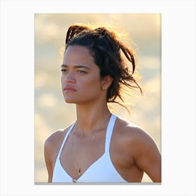 Michelle Rodriguez Retro Collage Movies Canvas Print