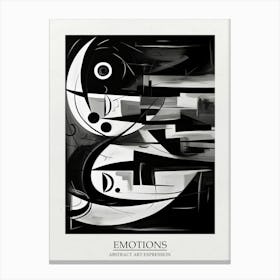 Emotions Abstract Black And White 8 Poster Canvas Print