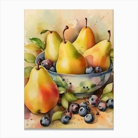 Pears In A Bowl Canvas Print