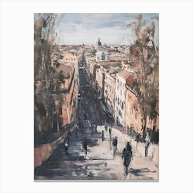 Rome Kitsch Brushstroke Cityscape 3 Canvas Print
