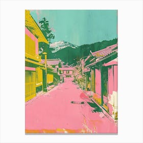 Takayama Japan Retro Duotone Silkscreen 3 Canvas Print