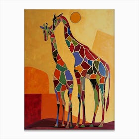 Abstract Geometric Giraffes 9 Canvas Print
