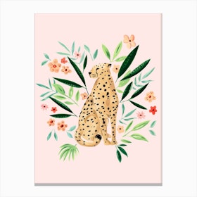 Cheetah 2 Pink Canvas Print