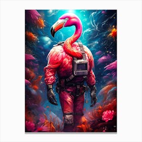 Flamingo Austronaunt Canvas Print