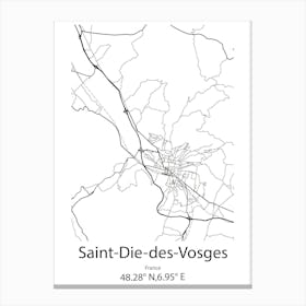 Saint Die Des Vosges,France Minimalist Map Canvas Print