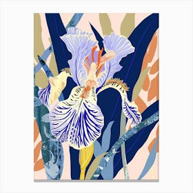 Colourful Flower Illustration Iris 3 Canvas Print