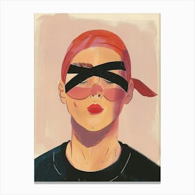 Girl With Red Bandana Canvas Print