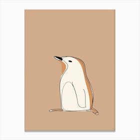 Penguin - Boho, Line Art 2 Canvas Print