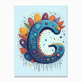 Colorful Letter G Illustration 26 Canvas Print