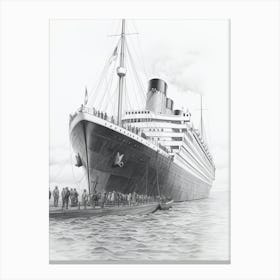 Titanic Onboarding Pencil Illustration 5 Canvas Print