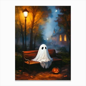 Ghost Sitting On A Bench 2 Canvas Print