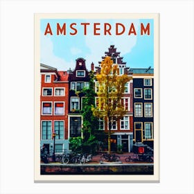 Amsterdam The Netherlands Travel Poster Canvas Print