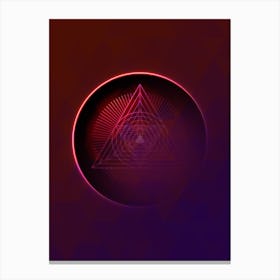 Geometric Neon Glyph on Jewel Tone Triangle Pattern 306 Canvas Print