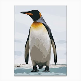 Emperor Penguin Dunedin Taiaroa Head Minimalist Illustration 1 Canvas Print