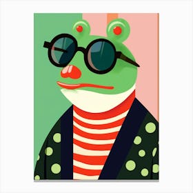 Little Frog 1 Wearing Sunglasses Canvas Print